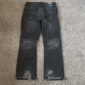 Marc Ecko Gray Distressed Bootcut Jeans